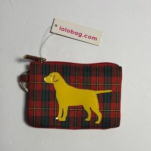 LOLO Red Plaid Dog Coin Pouch